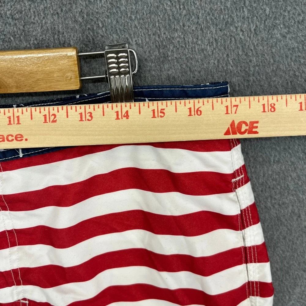Chaps Mens Swim Trunks Board Shorts American‎ Flag Stars Stripes Size L G